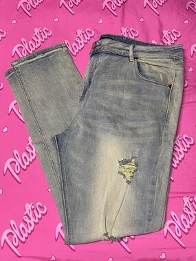 EUC Mens Pheelings Light Blue Denim Skinny Distressed Pants Jeans Bottoms